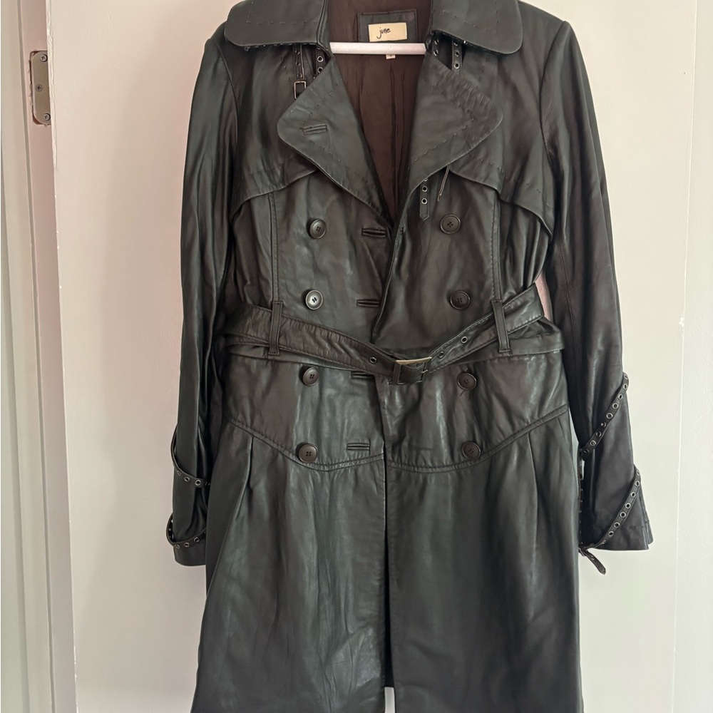 June Leather Trench Coat (unzips into separate skirt & jacket)